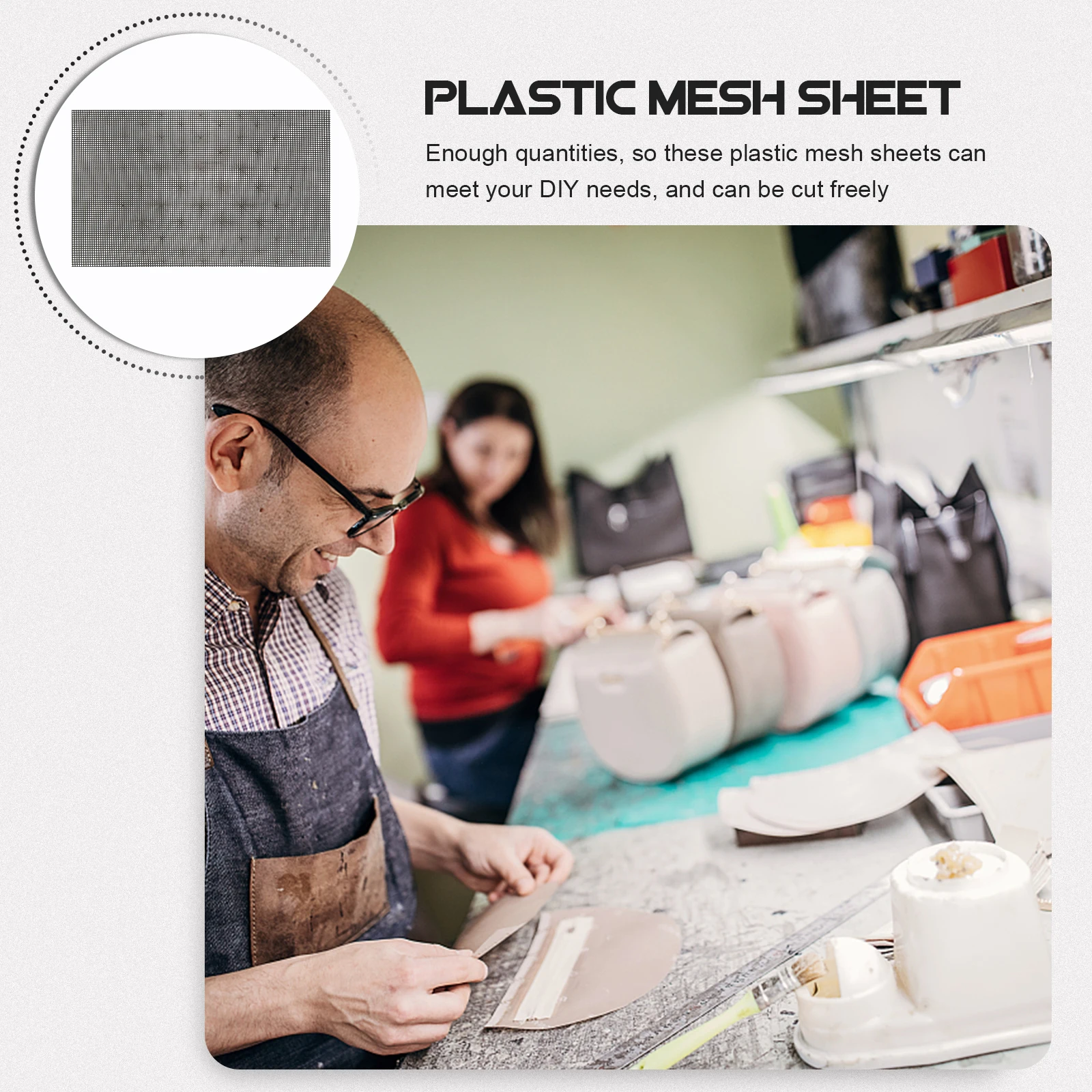 

4Pcs Plastic Mesh Sheets for Bag Making Craft Smooth Surface DIY Supplies Woven Bottom Lining Board Model Gift Idea Embroidery