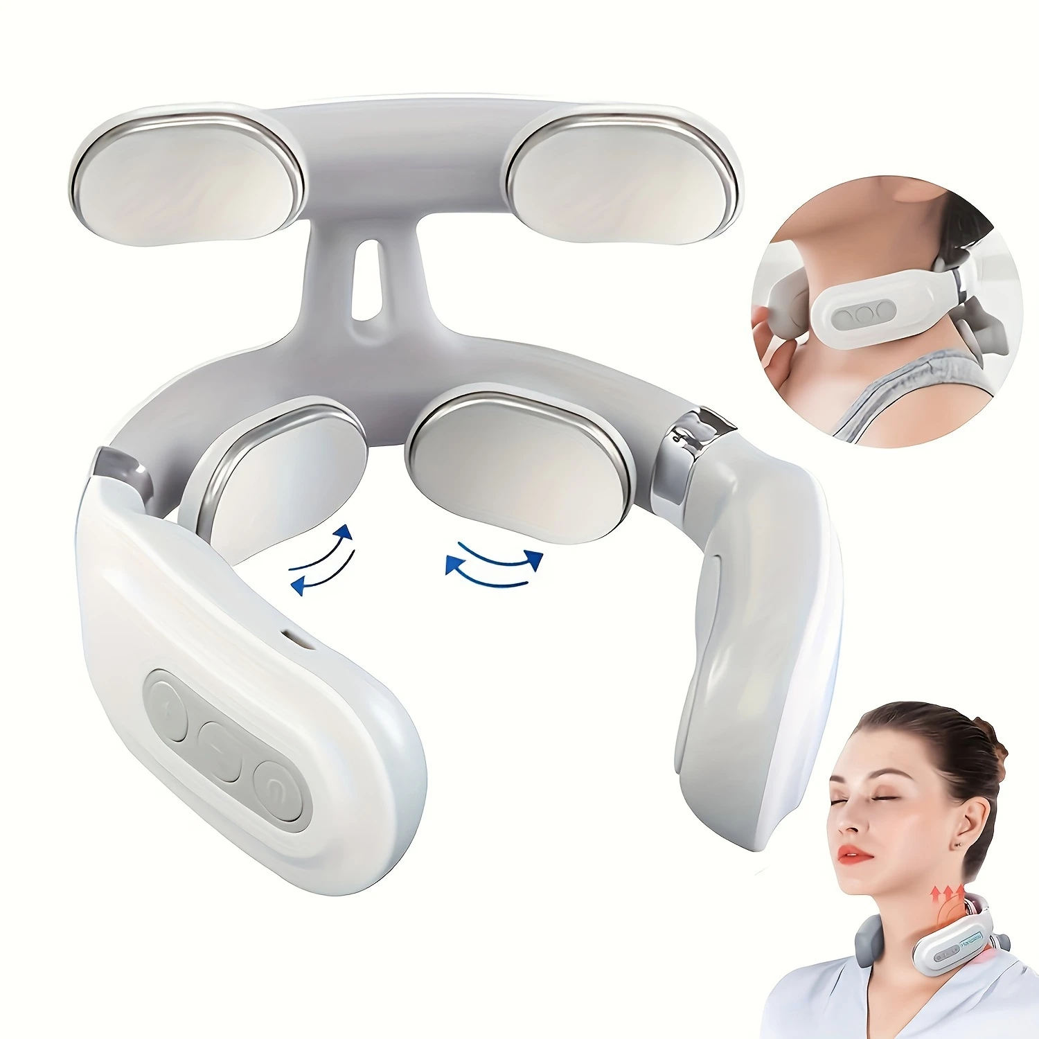 "Gift-Ready" Portable Neck & Shoulder Massager - Deep Tissue Kneading, Usb Rechargeable, Ideal Gift For Men & Women