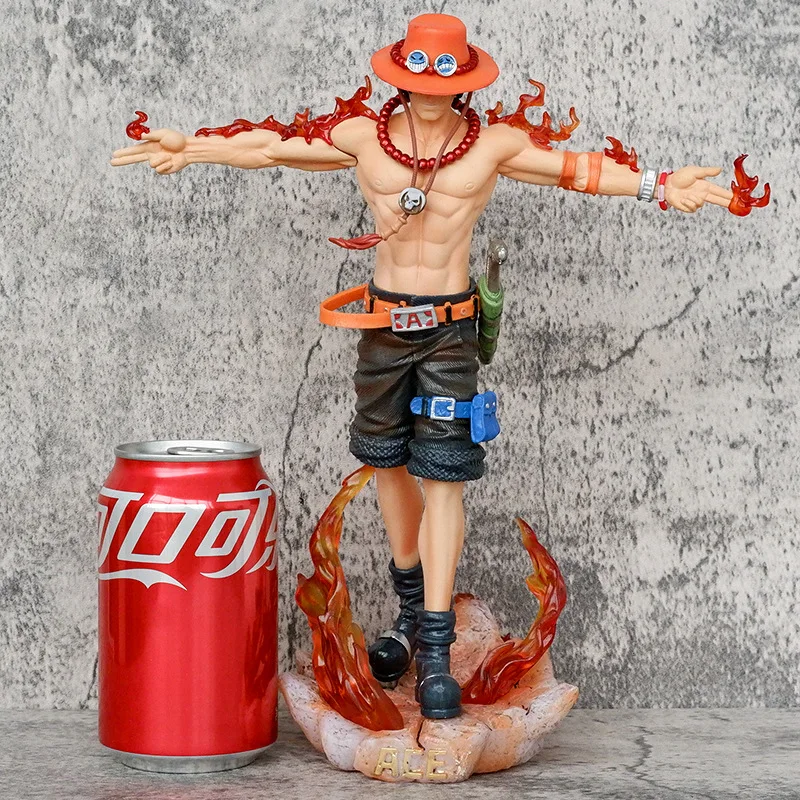 

One Piece Ace Action Figure Anime Portgas D Ace Figuras Manga Figurine 27.5cm GK Statue PVC Model Ornaments Toys Gift for Kids