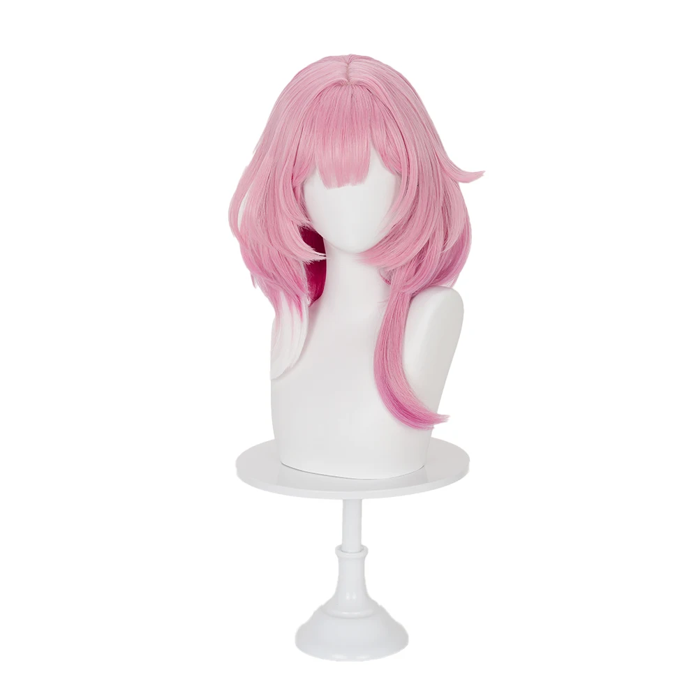 Peluca de Cyrene juego Honkai: peluca de Cosplay de Star Rail WakuWaku HSR mujeres 40cm pelo rosa Cyrene Amphoreus Cosplay gorro de peluca gratis