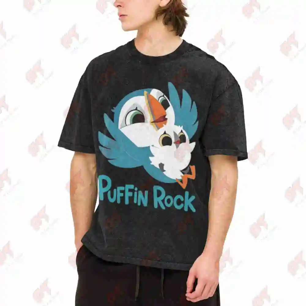 Puffin Rock Official Oona Baba Playtime Vintage Washed Tee Pure Cotton T-Shirt