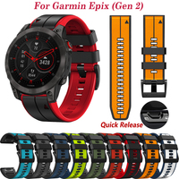 22/26mm Smart Watch For Garmin Epix Gen 2 Sport Silicone Strap For Fenix 7 7X 5 5X Plus 6 6X Pro 3HR Bracelet Quick Easyfit Band