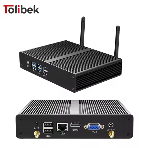 Fanless Mini PC Intel Core i3 5005U i5 4200U i7-4500U Celeron 2955U DDR3L mSATA 2.5 inch SATA Windows 10 Pro 8x USB Ports WiFi