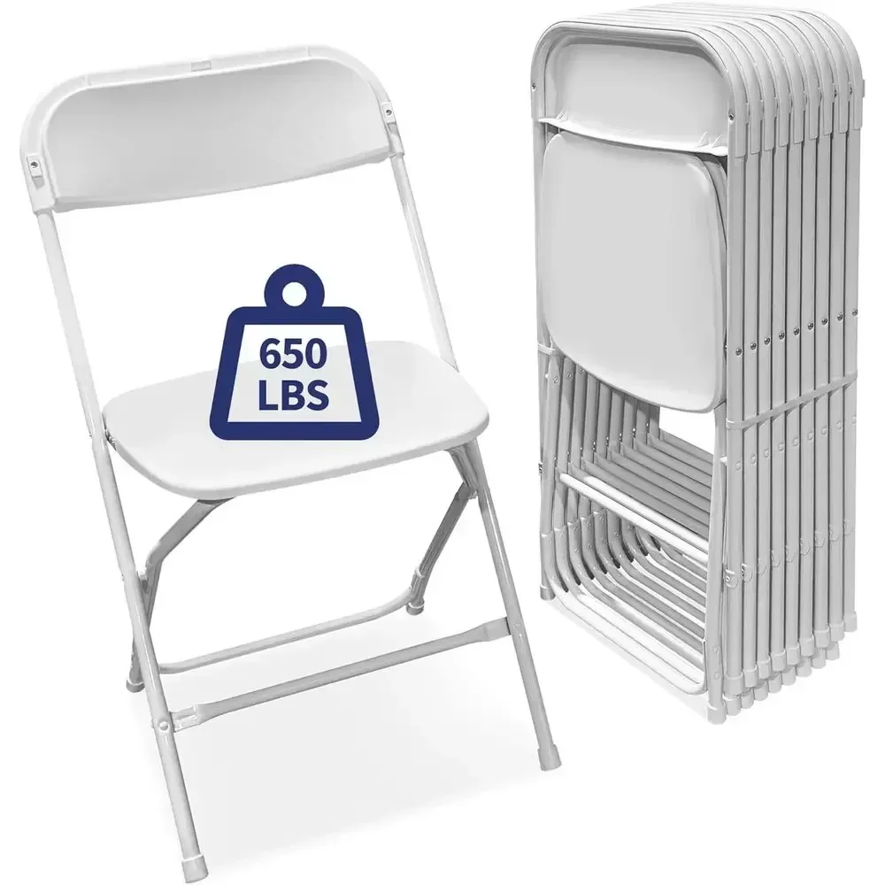 10-Pack Portable Folding Chairs - Durable Plastic Seats for Events, Parties, School, and Church