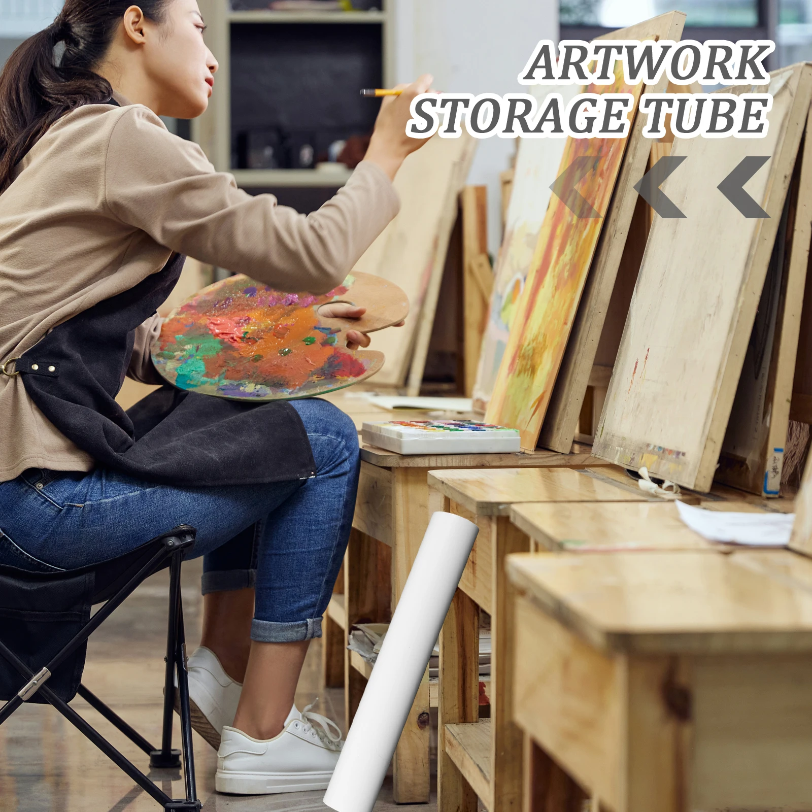 2pcs Poster Tubes Round Artwork Storage Tube For Documents Drawings Painting Carrier Case Drafting Mailing Tube Drawing Storage