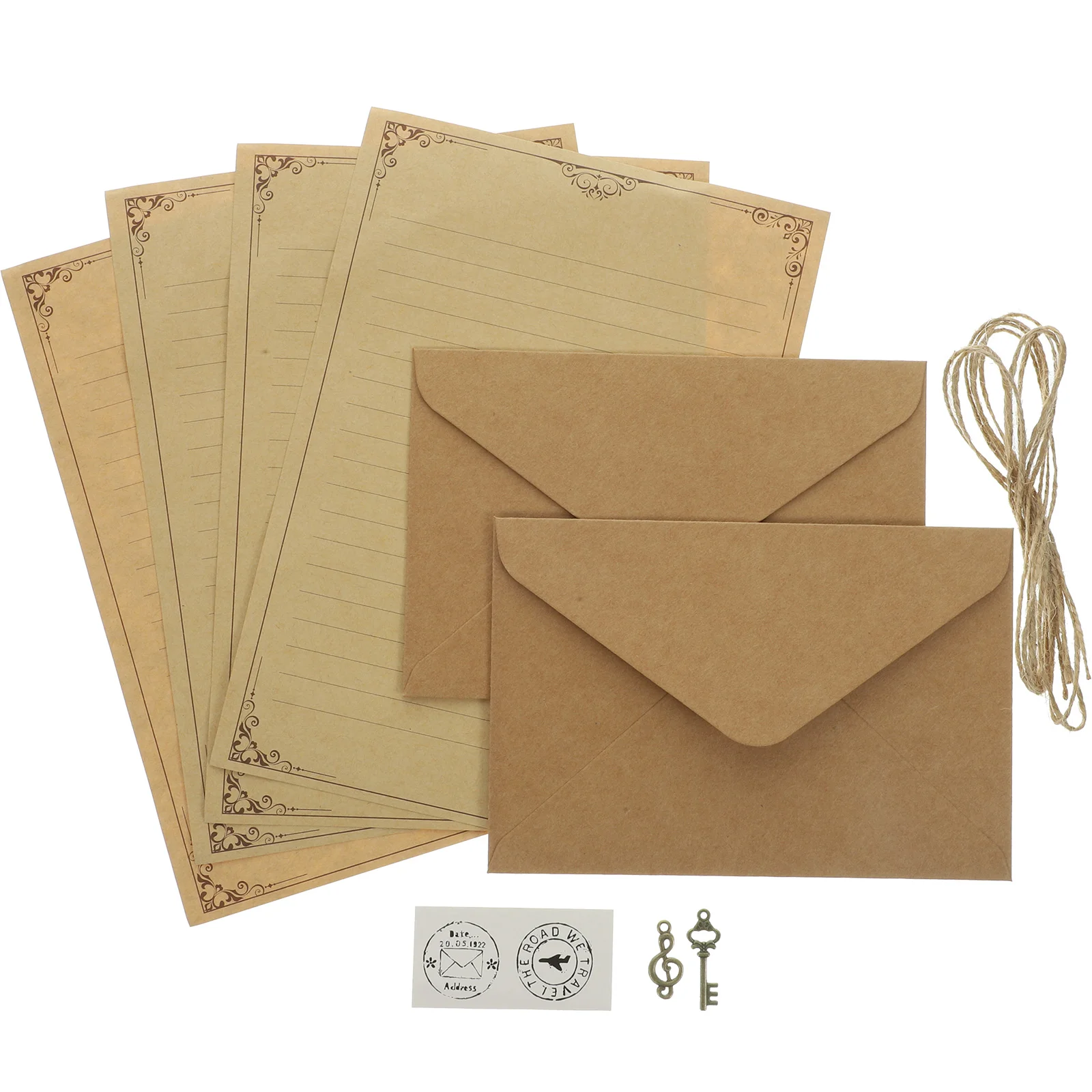 Em branco Notebook Kraft Envelopes, DIY Cartão Postal, Word Packing, Inserir Página, Viajantes, 2 Sets