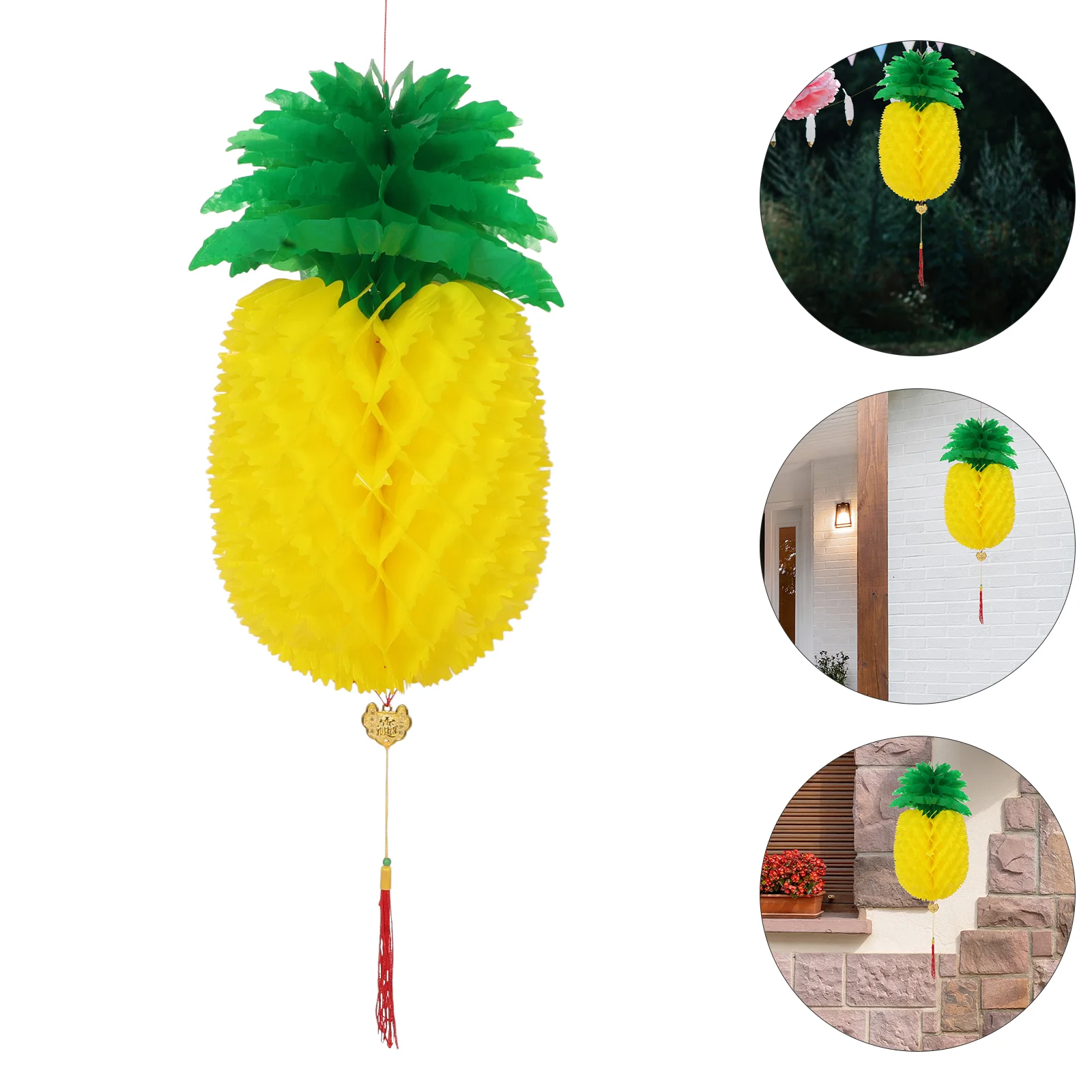 

Pineapple Lantern Hawaiian Party Lanterns Tropical Hanging Folding Honeycomb Plastic Decorations Seaside