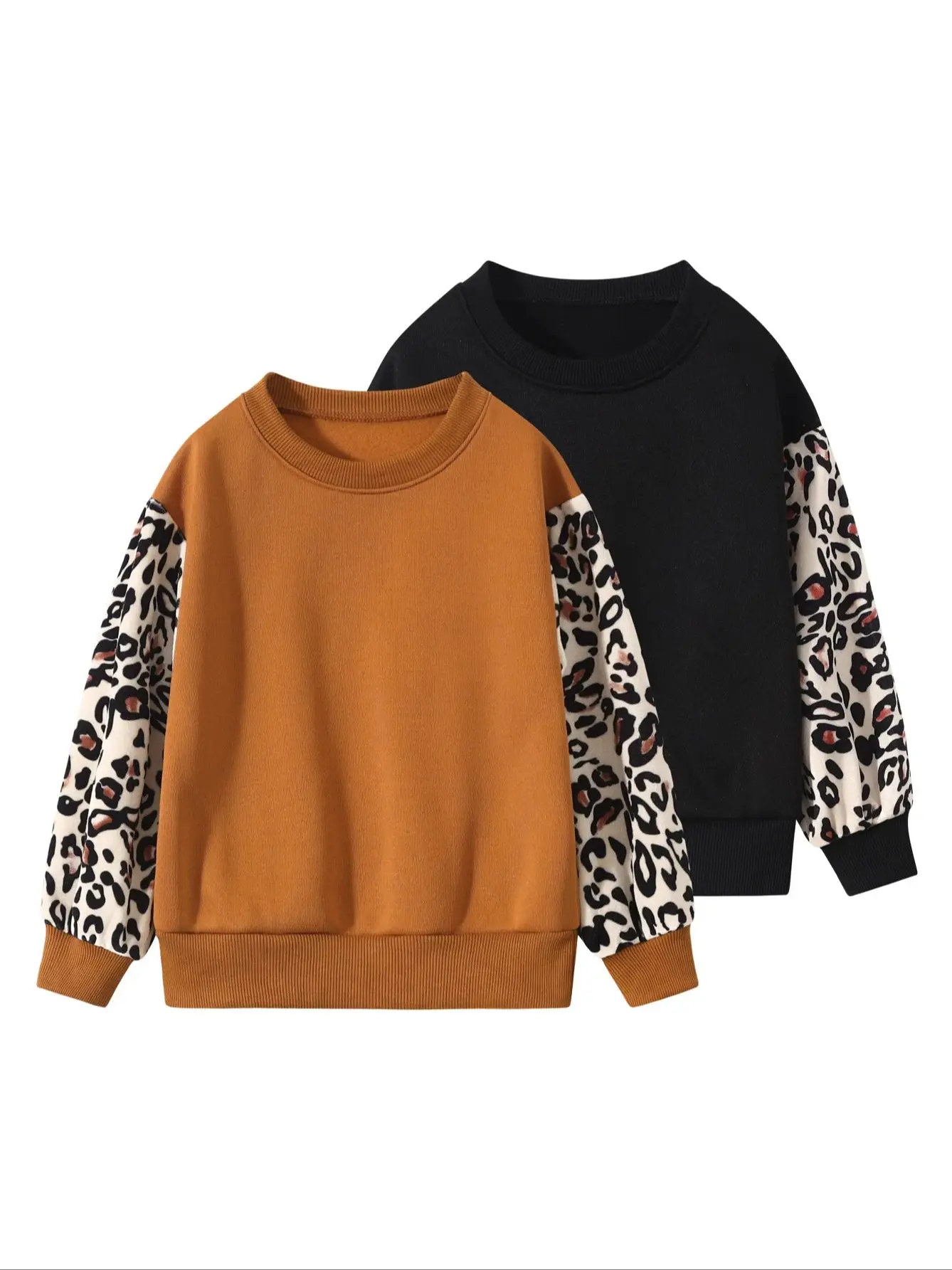 

Детская рубашка с животным принтом и круглым вырезом с длинными рукавами, однотонный осенне-зимний модный модный удобный топ для девочек