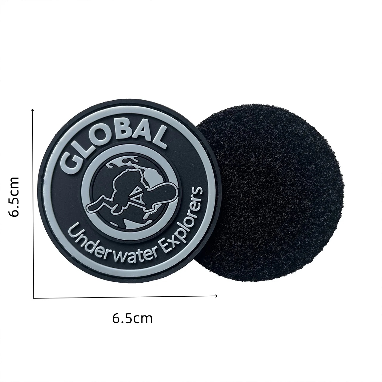 Custom Logo Brand GUE Global Diving Organization PVC Rubber 3D Hook and Loop Patches Morale Armband Badges Clothes Stickers