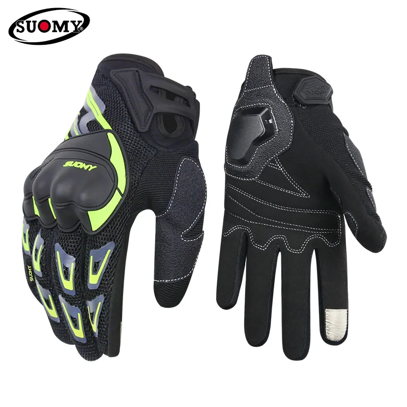 Nova chegada Suomy malha respirável motocross guantes moto das mulheres dos homens tela de toque verão completo/meio dedo luvas da motocicleta