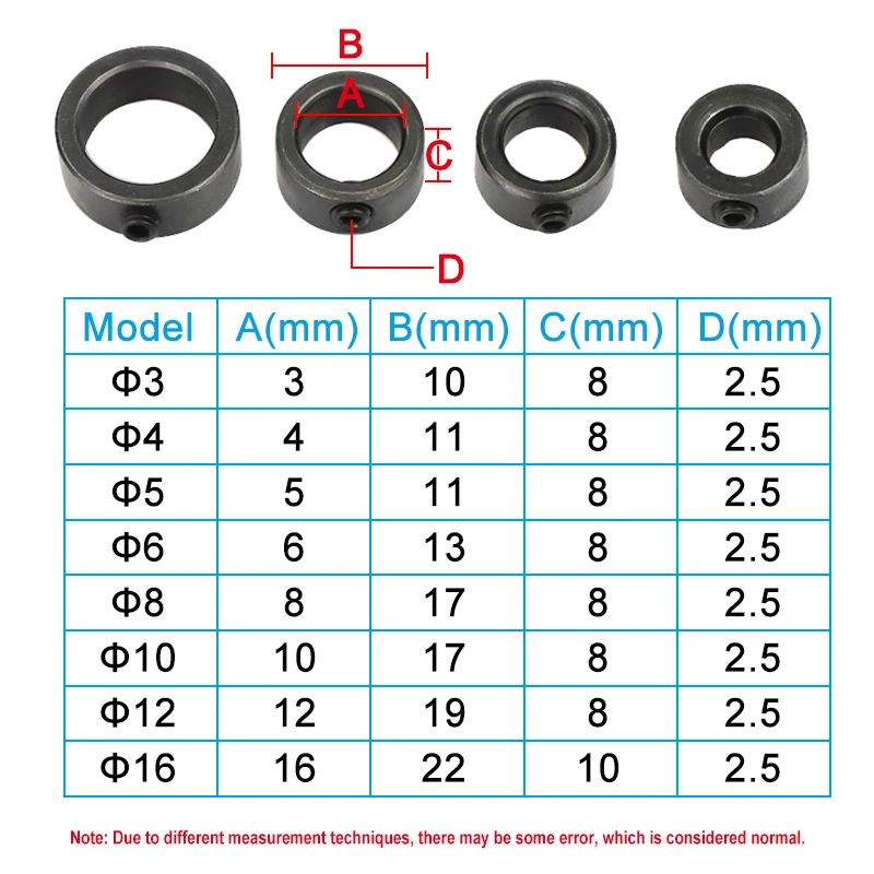 8pc silver drill bit limit ring mini wrench positioning ring round woodworking screw clamp drill bit adjustment tool set