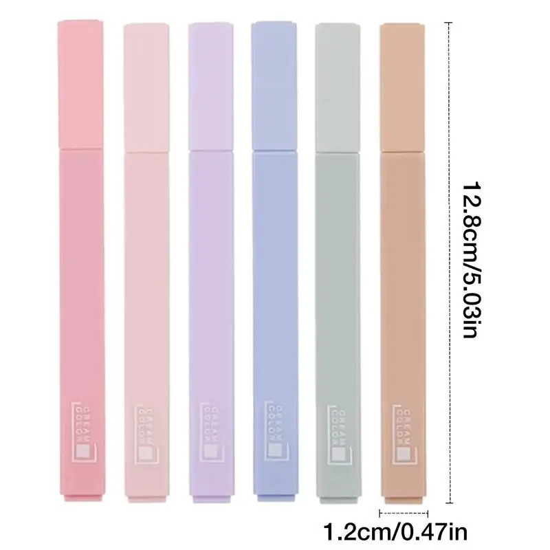 Stylo Surligneur Mignon Esthétique, Marqueurs Pastel, Multicolore, Papeterie