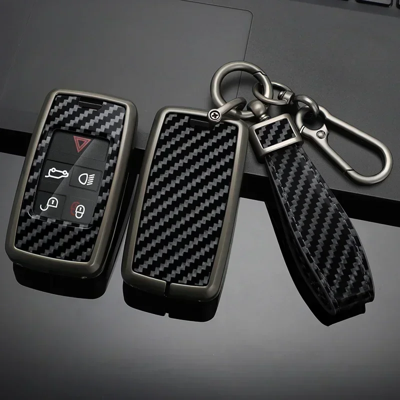 Zinc Alloy Carbon Fiber Style Car Key Housing Suitable For Jaguar XE XJ XF Guita E-space F-space Ftype Ipace Xel Accessory