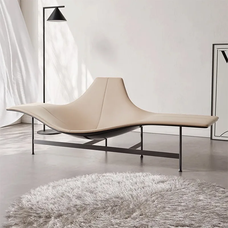 

Italian Modern Single Chaise Leather Lounge Chair Stylish Accent Leisure Sofa for Outdoor Use Black Ideas for Living Room Decor