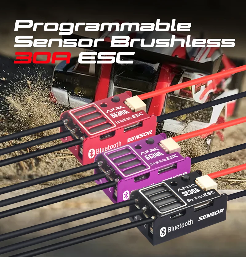 SE30A Bluetooth Elektronischer Geschwindigkeitsregler Programmierbarer Bürstenloser ESC für 1/24 1/28 Maßstab Mini RC Auto Drift Racing Zubehör – Detail 4