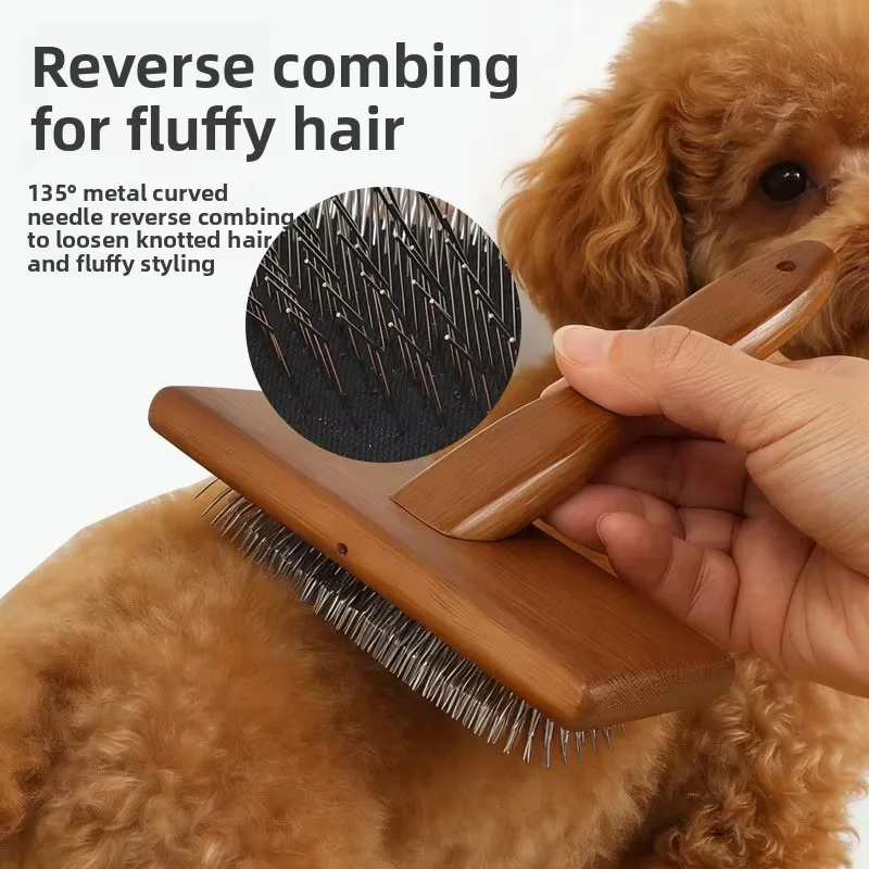 dog comb Pet Supplies Wholesale Thermoplastic Rubber Pet Set Detangling Comb Single-Sided Comb Nail Clippers File Fluffing Pin B