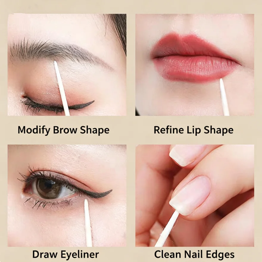 100pcs Ultra-fine double-ended disposable nail cleaning sticks and makeup patching swabs are suitable for precise operations image 6