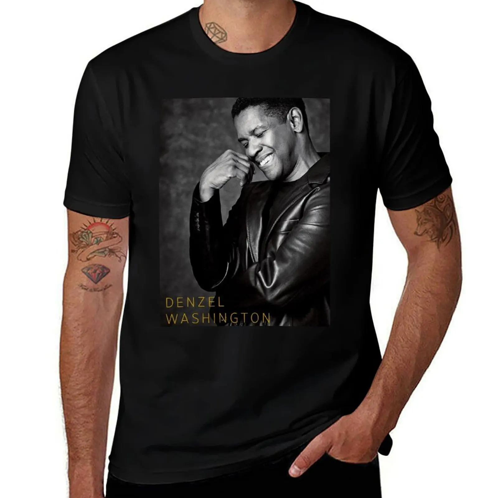 

Denzel Washington T-Shirt cotton t shirts man 100% t shirts for man graphic funny T-Shirt