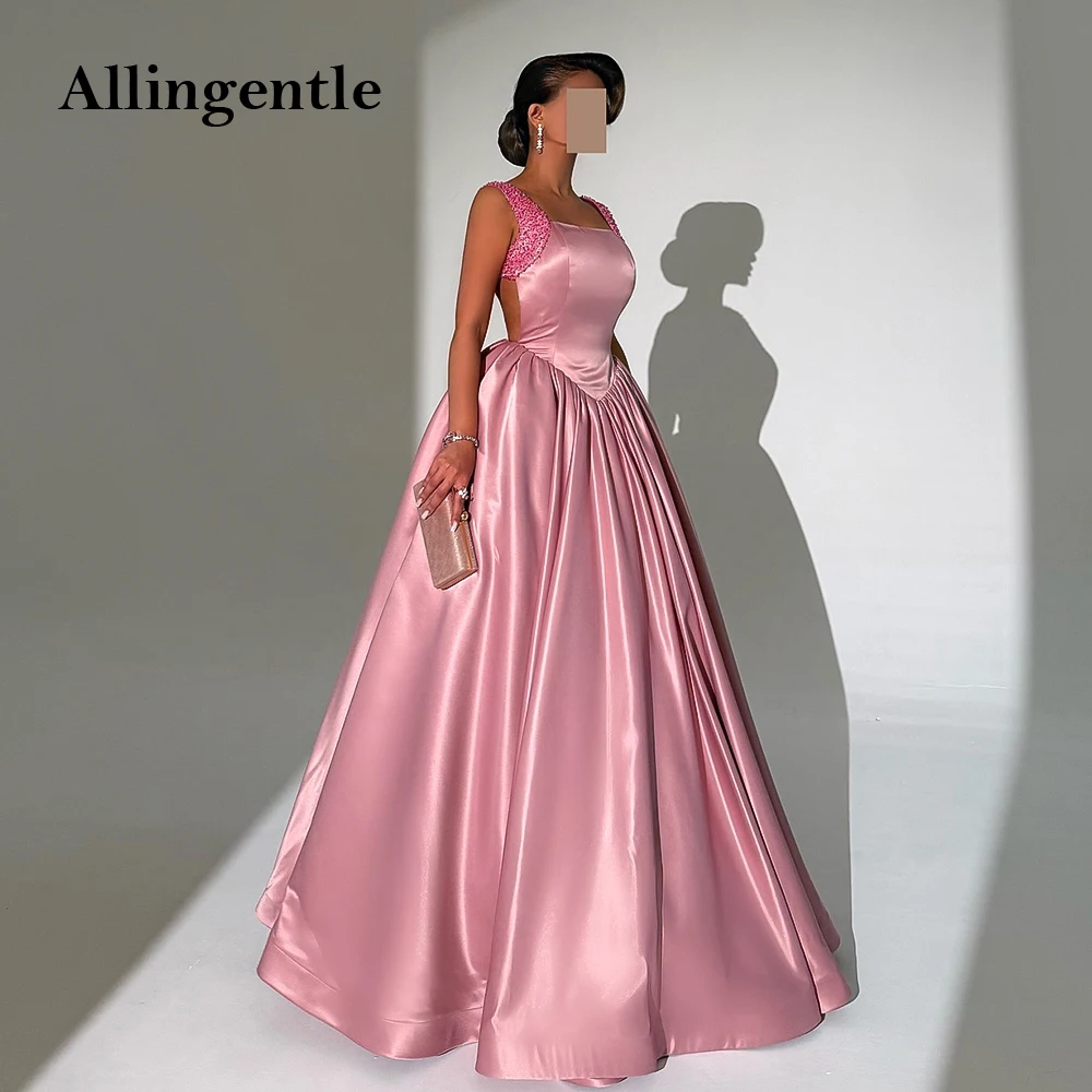

Modern Pink Stain A-Line Prom Dress Sleeveless Dubai Long Evening Gown Women's Formal Celebrity Gala Robe Soirée Customized