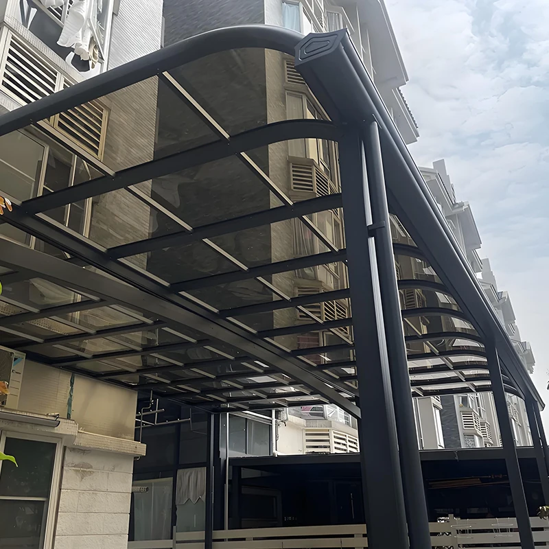 

Modern Fixed Aluminum Alloy Canopy with Heat Insulation for Outdoor Rain & Sun Protection Villas & Sunrooms