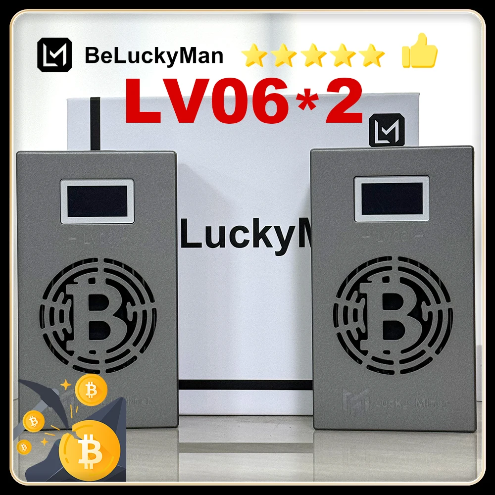 2 Stuks Btc Mijnbouw Mijnwerker Lucky Miner Lv06 Sha256 504gh/S Beste Gift Loterij Mijnwerker Zijn Gelukkige Man Stille Mijnwerker Machine Crypto Mijnbouw