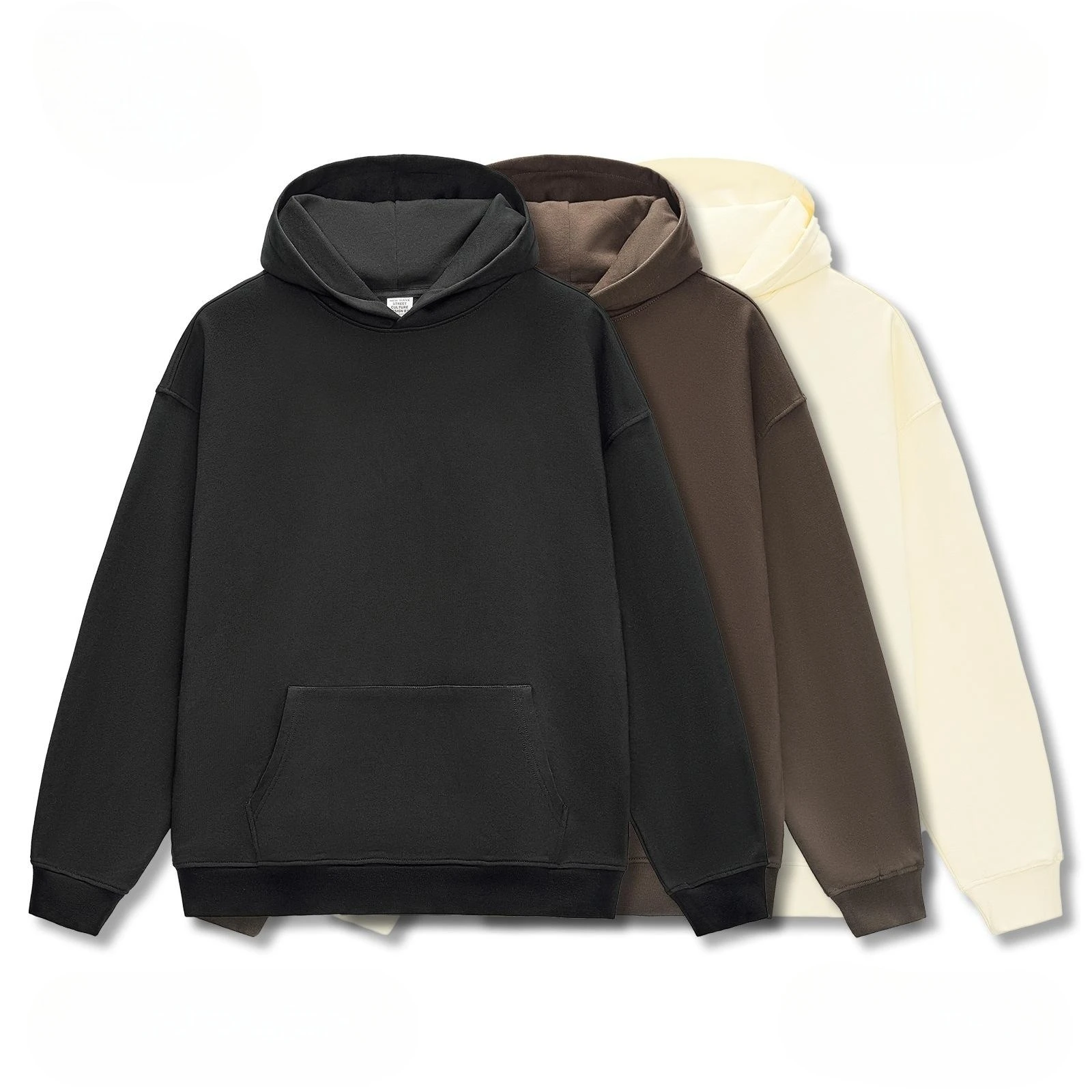 

380g brushed solid color Heavyweight Plain Pullover 100% Cotton Fleece Unisex Oversized Men Hoodie Sweatshirts