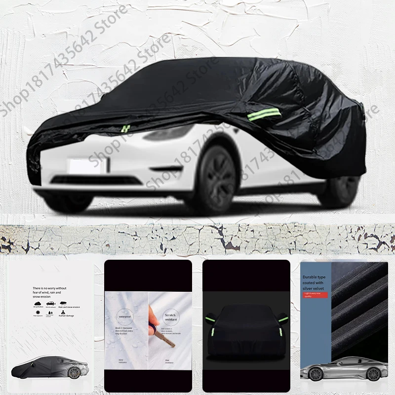 For Tesla Model y Anti-UV Sun Shade Rain Snow Resistant Black Cover Dustproof Car umbrella Full Car Cover Outdoor Protection