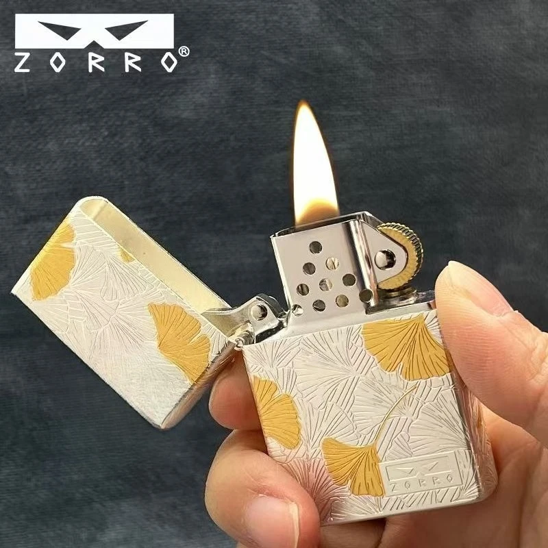 

Zorro's Second-generation Five-sided Finely Carved Copper Shell Kerosiene Lighter for Boyfriend High-end Cigarette Lighter