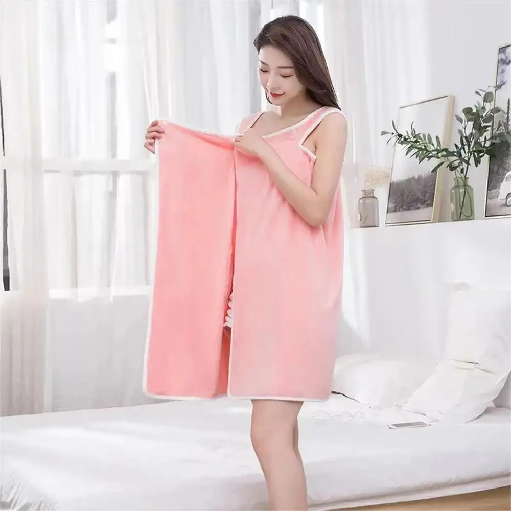 2024 Coral Velvet Bath Skirt Soft Absorbent Thickened with Edging Adult Women Chest Wrapped Wearable Bath Towel