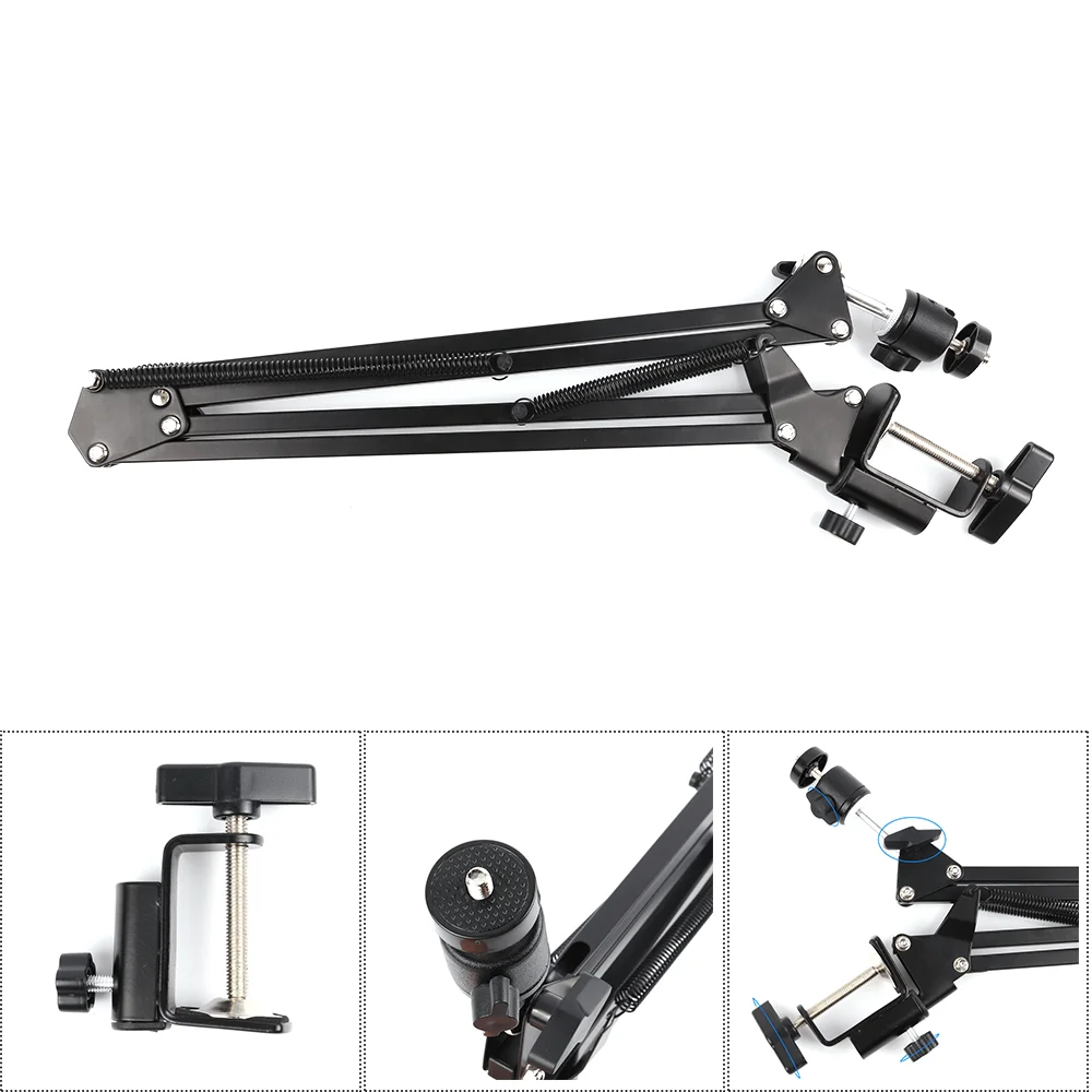 2 Style Aluminum Alloy Foldable Stands Adjustable Digital Video Microscope Camera Tripod Table Stand Set For Microphone Stand