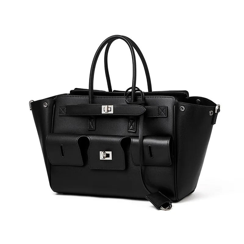 

Genuine Leather Convertible Tote Bag for Women 2-in-1 Expandable Top Handle Crossbody Shoulder Handbag Lightweight 1.03kg