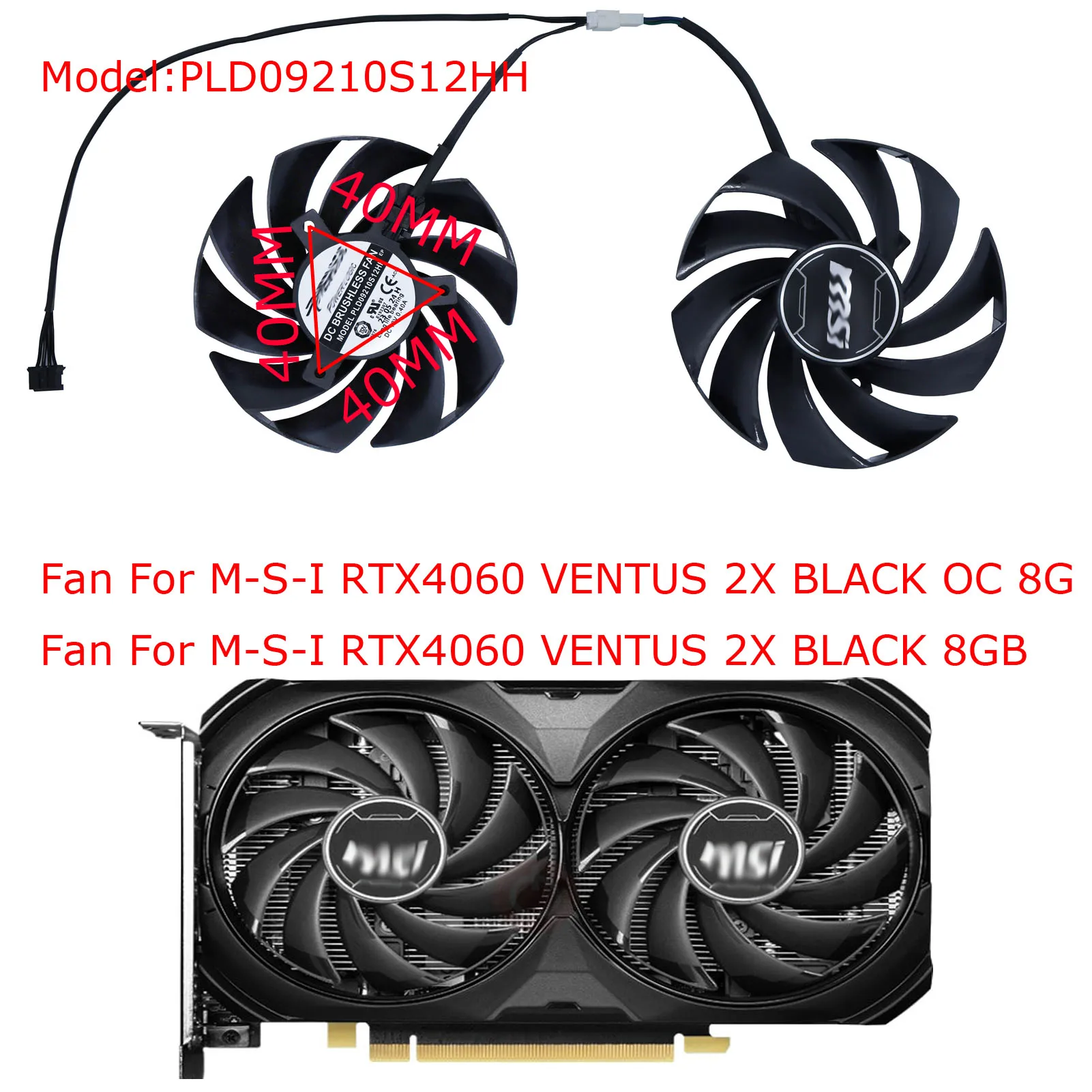 GPU Card Fan Cooler,For MSI RTX 4060 4060Ti 4070 4070S 5050 5060 5070,PLD09210S/B12HH,PLD10010S12HH,PLA09215S12H,PLD10020B12H