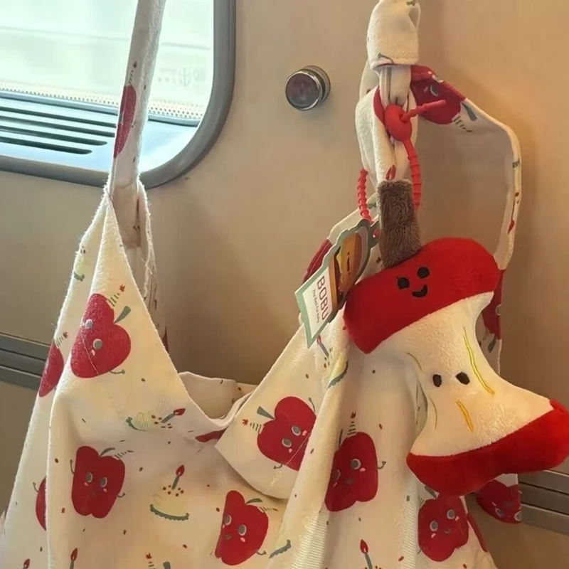 Kreativer Apfel-Plüsch-Schlüsselanhänger, hässlicher süßer Plüsch-Apfel-Schlüsselanhänger, Spielzeug für Rucksäcke, Paar-Geschenke, Kawaii, lustiges hängendes Ornament