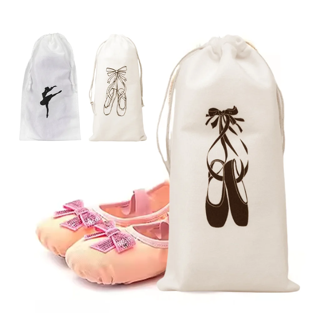 

Drawstring Ballet Shoes Bag White Dancing Shoes Storage Pouch Ballet Dancer Portable Handbag Bags Spunlace / Flannel Cloth