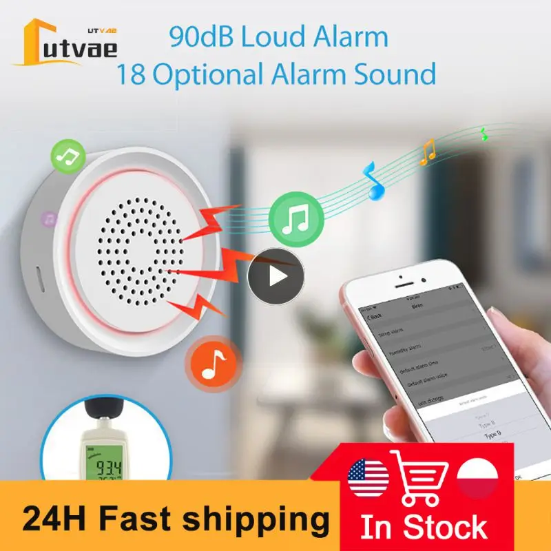 Tuya Alarm Smart Siren Wifi Alarm Sensor Sound Light Alert USB Smart Sensor Compatible With Alexa Home For Home Security