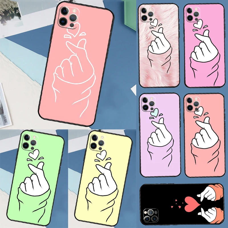 Kpop Hand Finger Heart Case For Samsung Galaxy A52 A32 A12 A56 A36 A16 A54 A34 A14 A13 A33 A53 A15 A35 A55 A17 A37