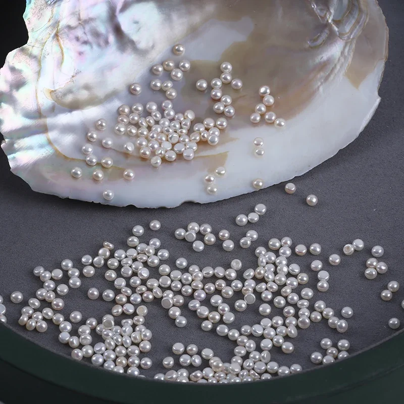 4-4.5mm white button shape freshwater Pearl zhuji pearl loose undrilled raw pearl for jewelry making 20g/bag