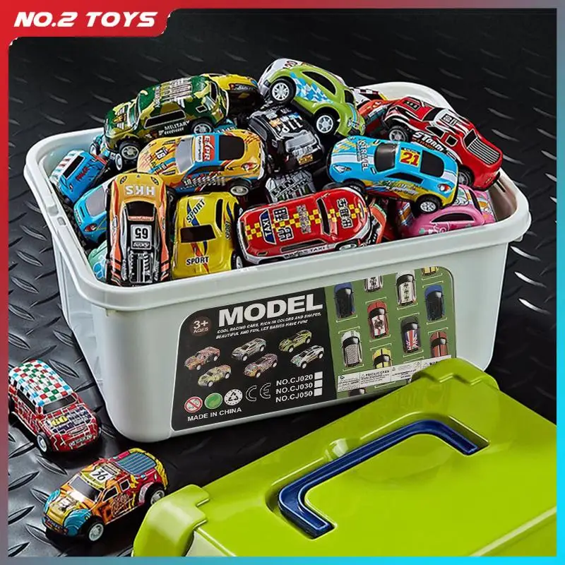 Alloy Car Model Set with Storage Box Diecast Pull-back Racing Cars Plane Toys for Children Sliding Inertia Vehicle Boy Kids Toy