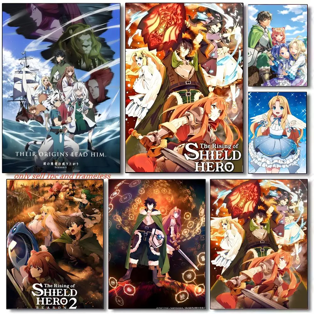 The Rising Of The Shield Hero Anime Poster Sticky Wall Art Printing Waterproof Home Living Bed Room Aesthetic Decor