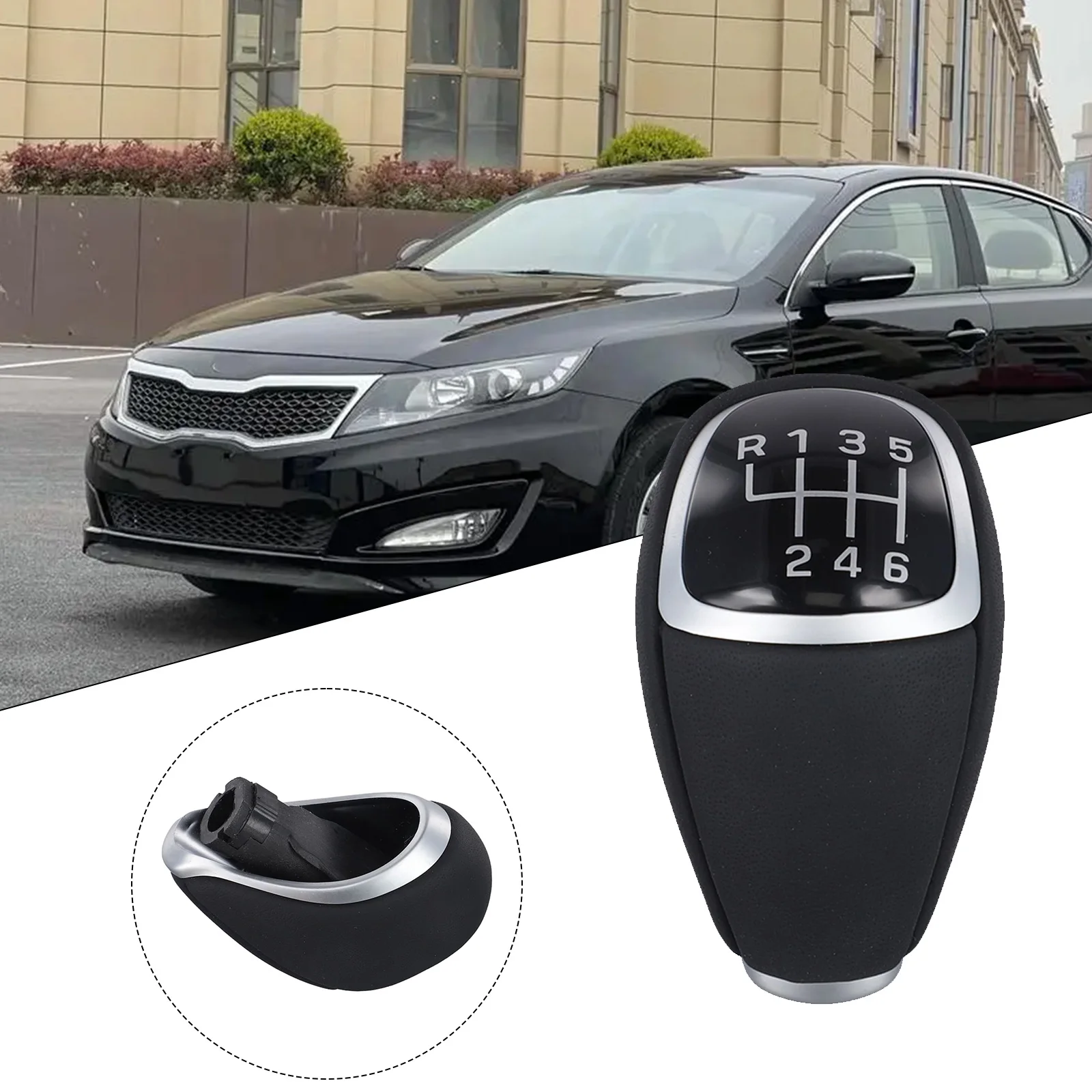 

Car Gear Shift Car Accessories Black Silver Car Gear Knob 43711F2300 Knob Quick Installation Reliable Materials No Deformation