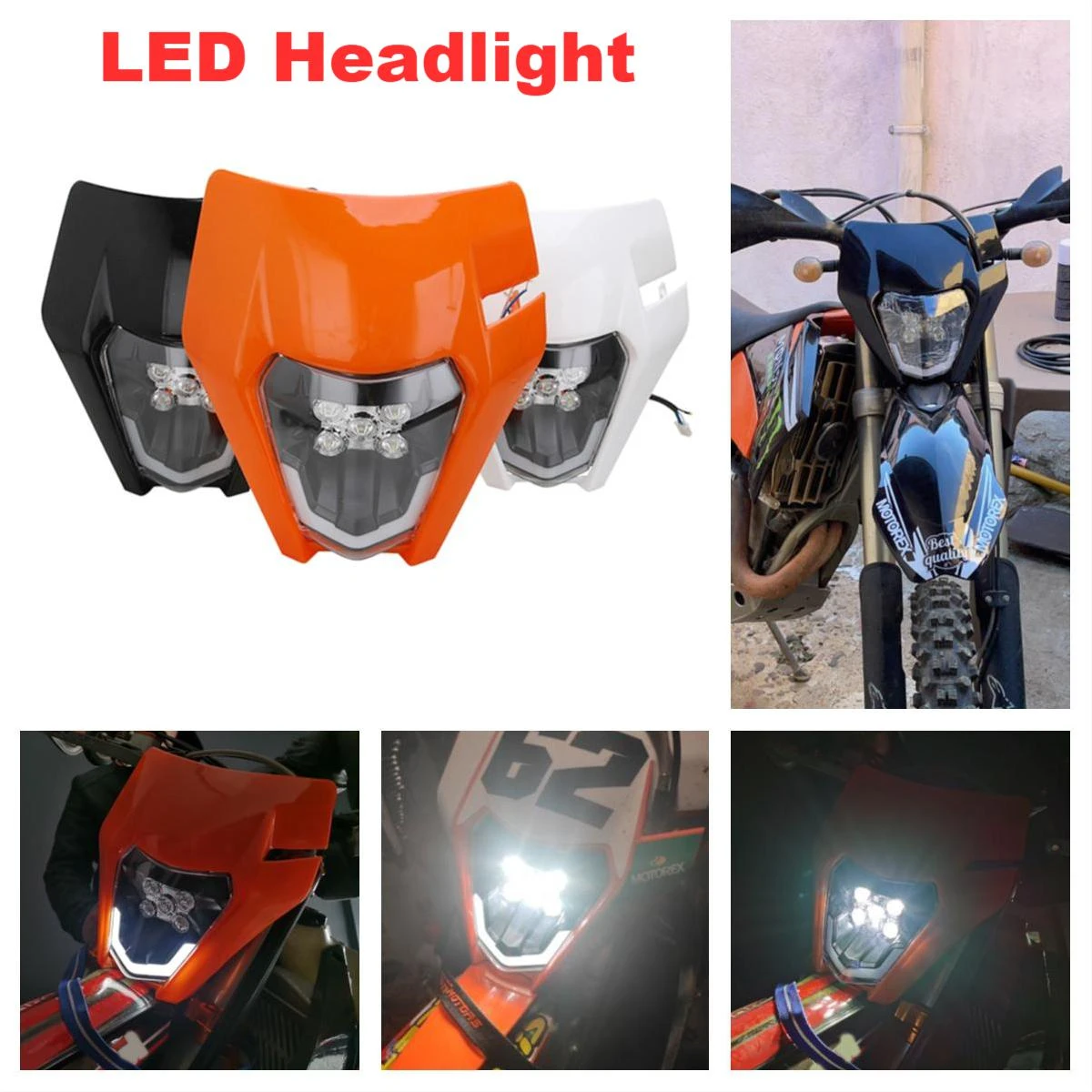 

Motorcycle New LED Headlight Headlamp Head Lamp Light For KTM EXC EXCF SX SXF XC XCF XCW XCFW 125 150 250 300 350 450 530