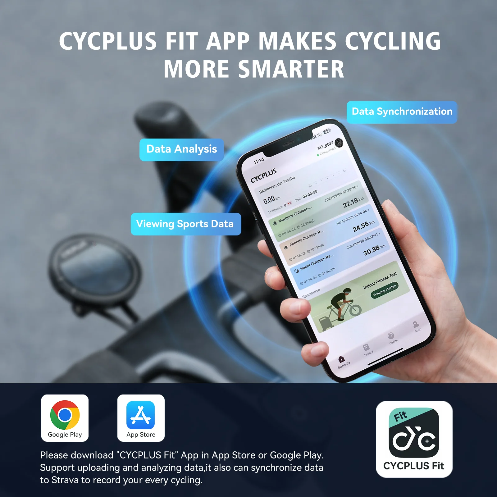 CYCPLUS M2 Wireless GPS Bicycle Computer ANT+ Bluetooth Cycling Road Bike MTB Waterproof Speed Meter Cadence Power Accessories view 5