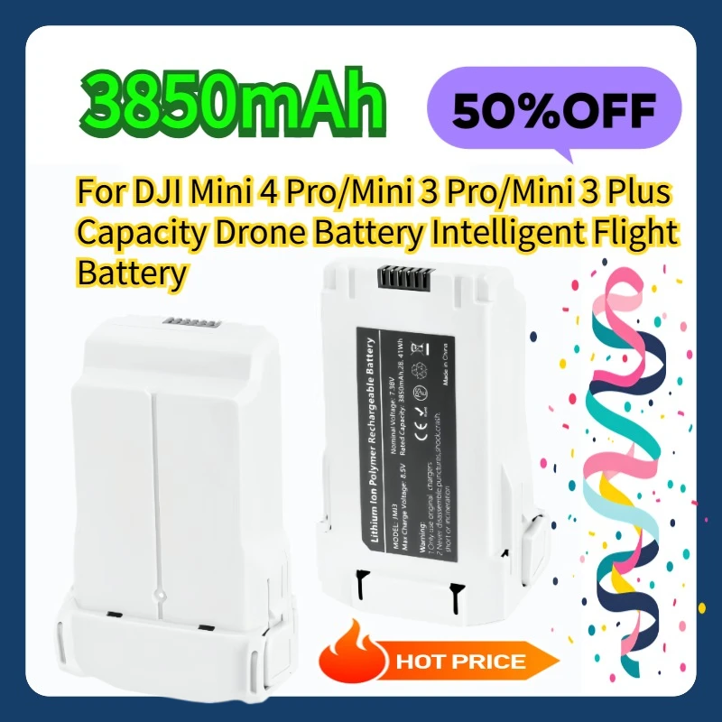 

For DJI Mini 4 Pro/Mini 3 Pro/Mini 3 Plus Capacity 3850mAh Drone Battery Intelligent Flight Battery