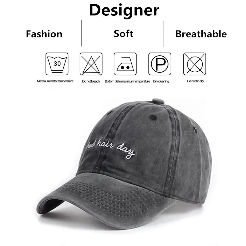 Fashion Letter Embroidery Wash Baseball Caps Spring and Autumn Outdoor Adjustable Casual Hats Sunscreen Hat image 6
