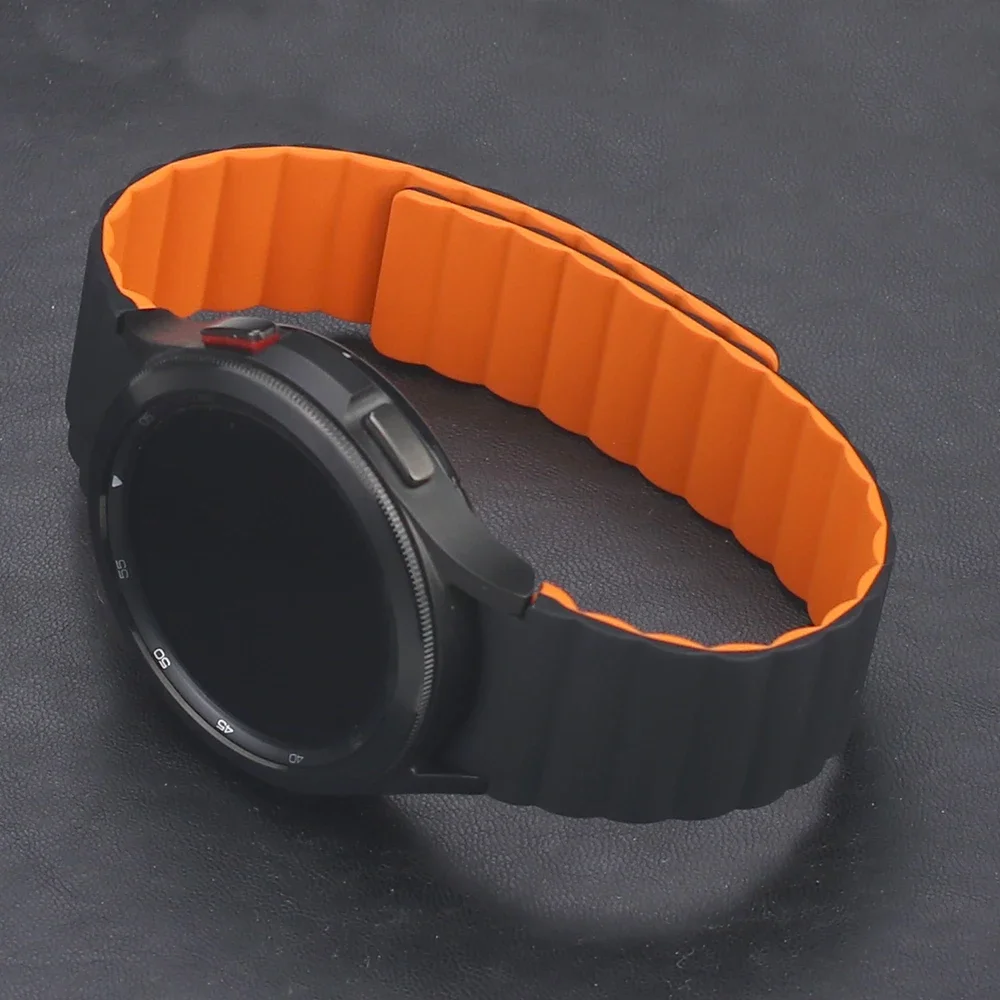 No Gaps 20mm Strap for Samsung Galaxy Watch7 6 5 4 44mm 40mm Silicone Band Watch4/6 Classic 42/46mm 43/47mm Magnetic Bracelet