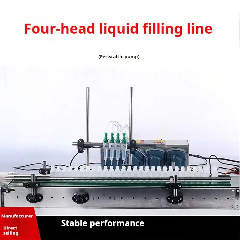 4Head Small Fully Automatic Peristaltic Pump Liquid Assembly Line Liquid Beverage Perfume Essential Oil Filling Machine