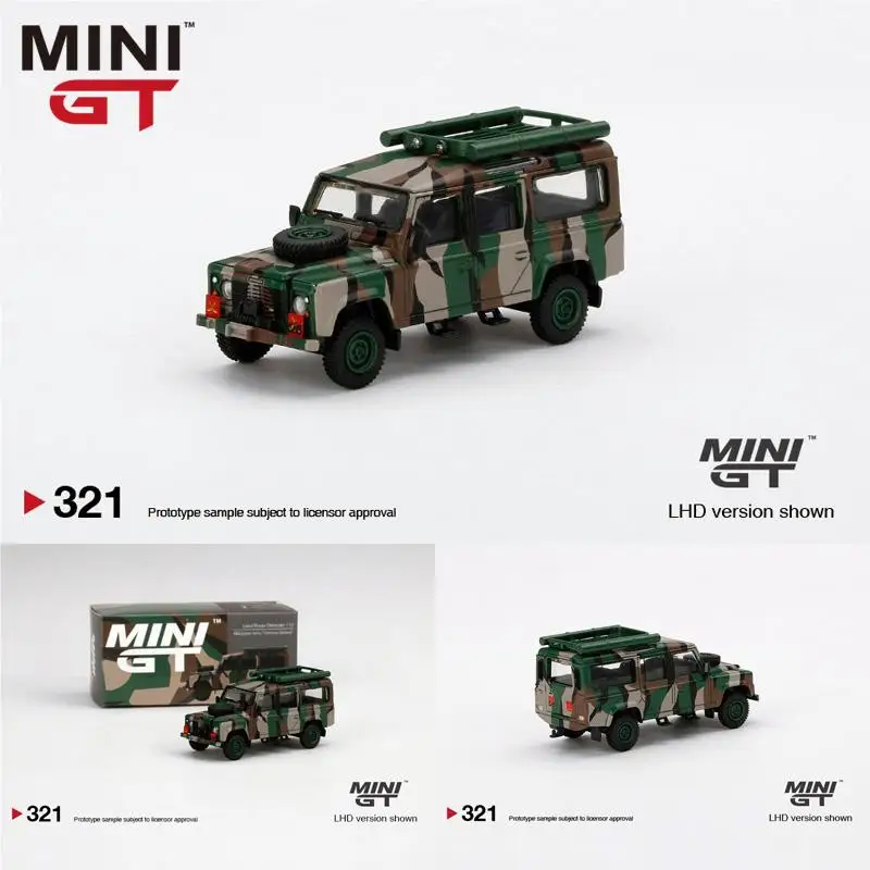 TSM Minigt 1/64 #321 Land Rover Defender 110 Malaysian Army Harimau Belang Die-cast alloy car  model toy collection gifts