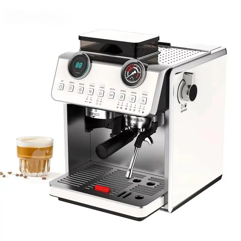 Double Boiler Italian American Full & Semi  Small Household Milk Frother Grinding All-in-One Automatic Coffee Machine