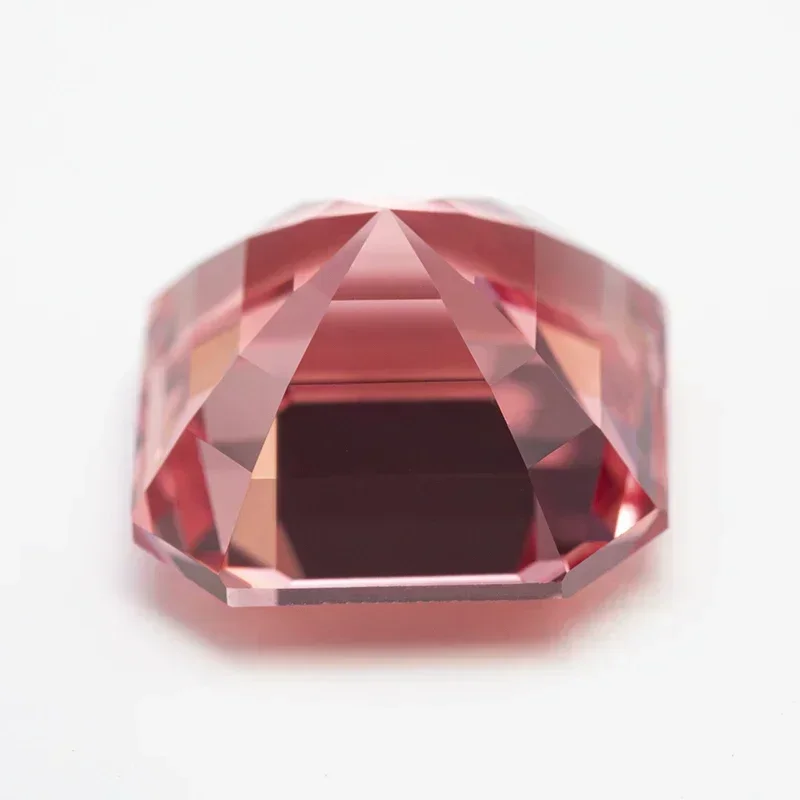 أحمر لوتس اللون مختبر نمت Padparadscha مربع Asscher قطع VVS1 السحر DIY بها بنفسك مواد صنع المجوهرات اختيار AGL شهادة