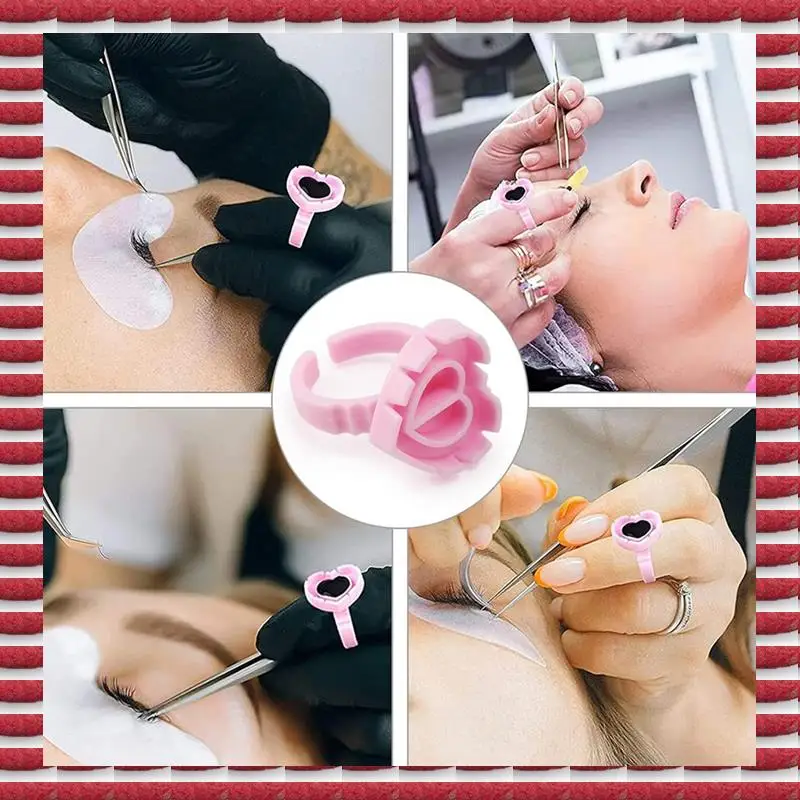 

A97G Glue Rings 500Pcs Glue Rings For Eyelash Extensions Lash Glue Rings Pigment Ring Cups Glue Holder For Lash Extension